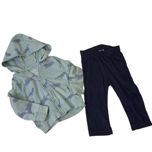 Carters, Child of Mine Other - Carters Hooded sweet shirt long sleeve light blue with dark blue whales 3-6 mont